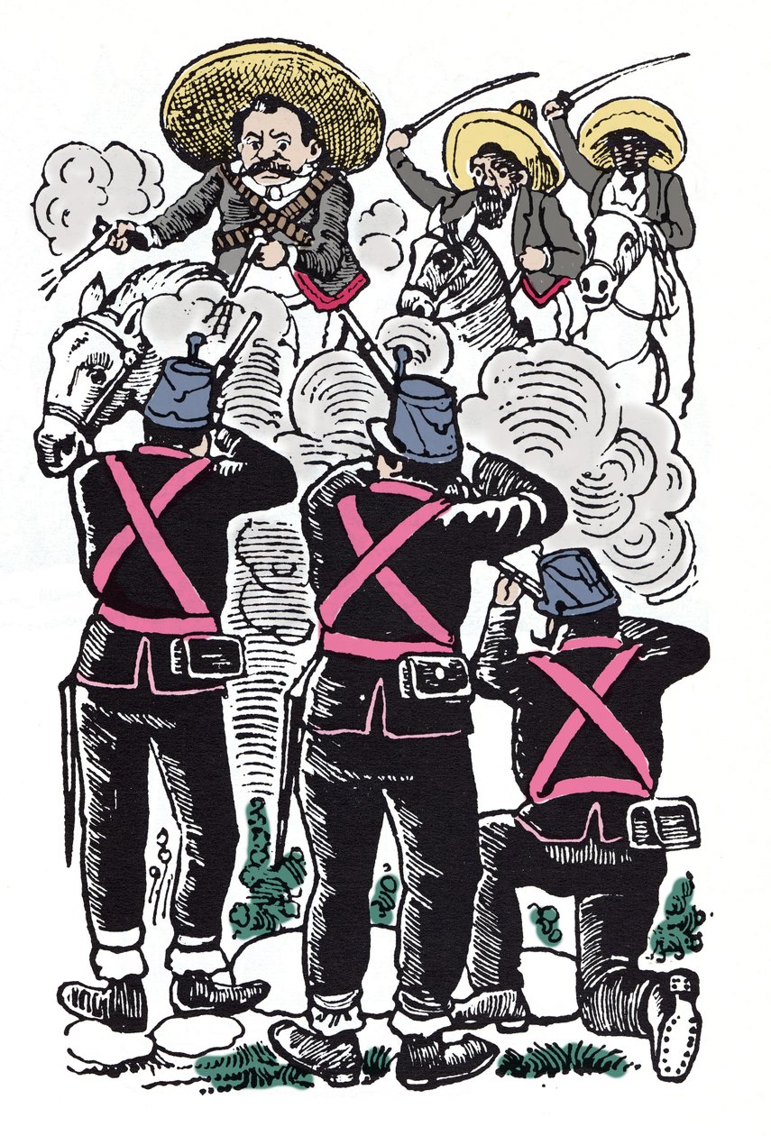 Die mexikanische Revolution (1910-1920): der Kampf der Föderalen gegen die revolutionären Truppen von Emiliano Zapata von José Guadalupe Posada