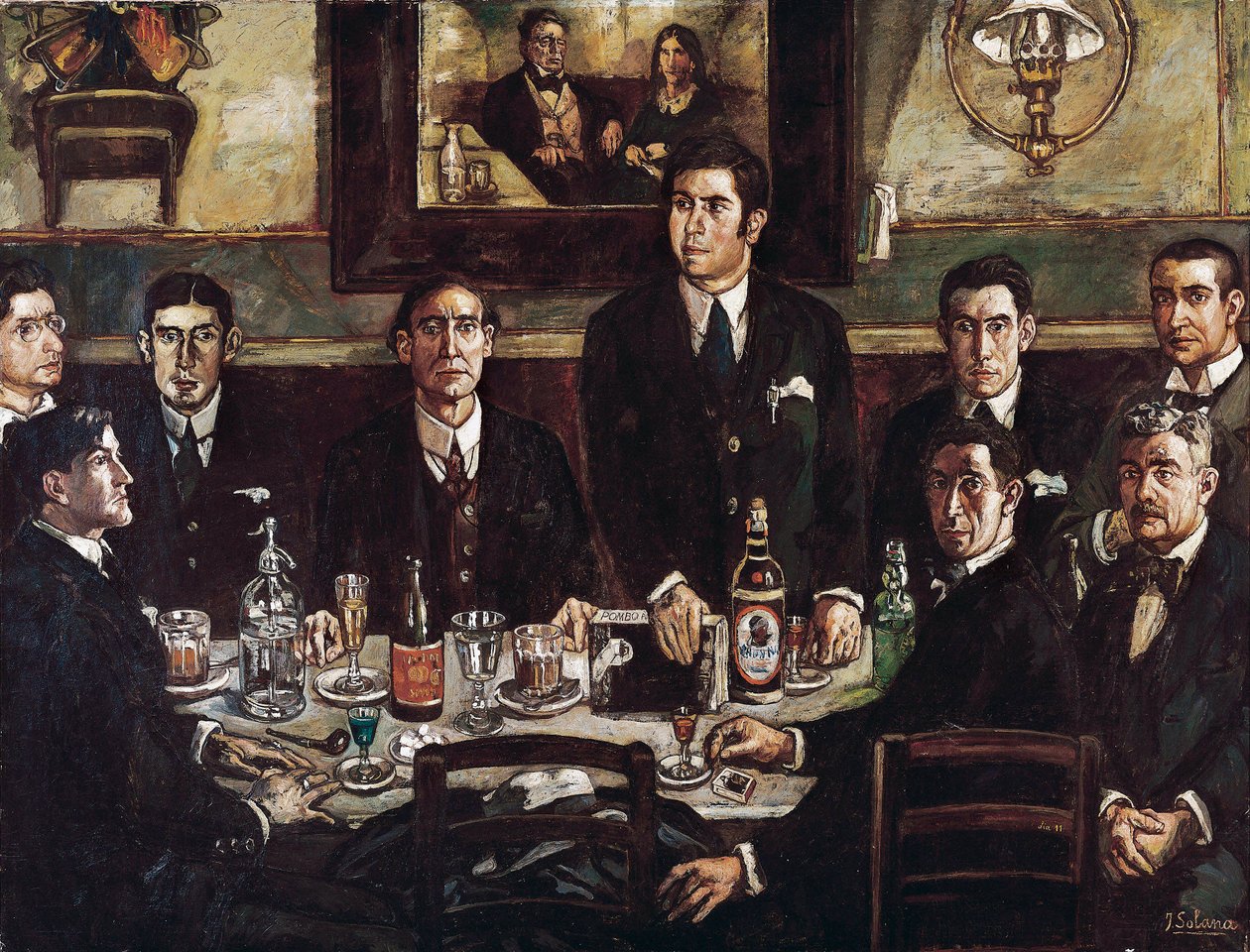 Die Versammlung im Café de Pombo von Jose Gutierrez Solana