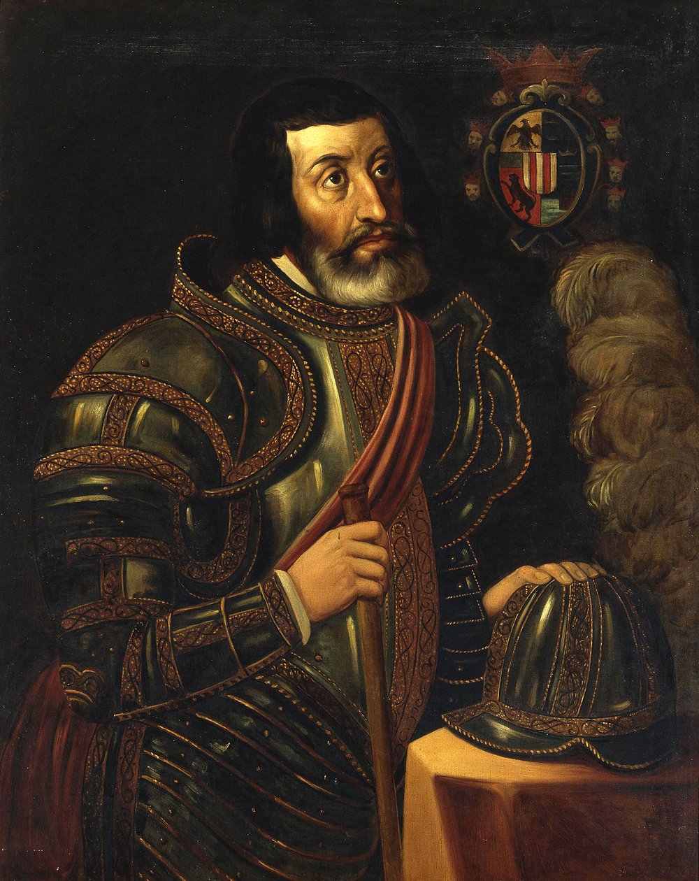 Porträt von Hernan Cortez von José Salomé Pina