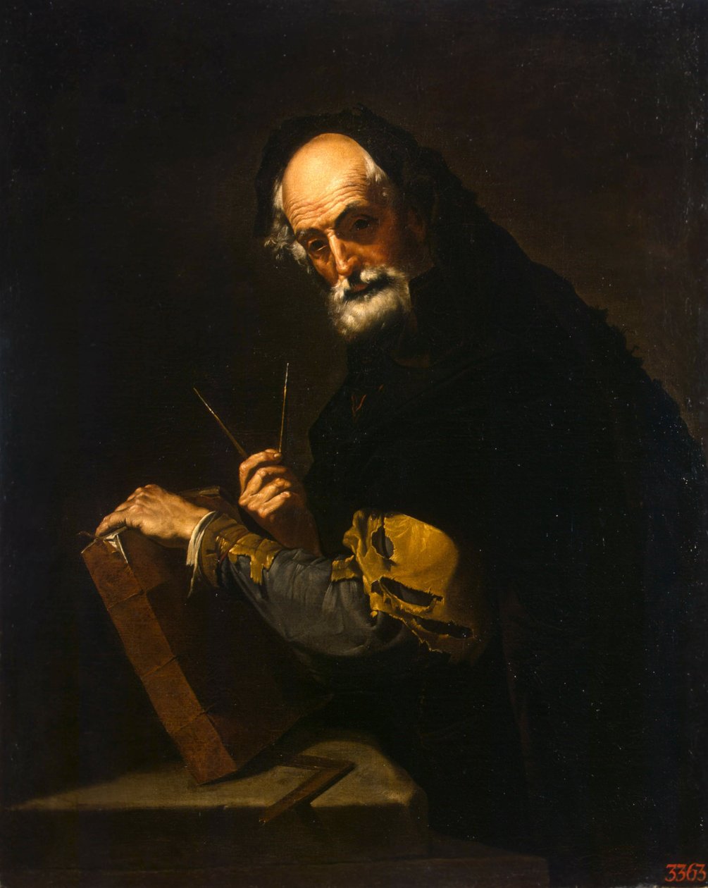Philosoph mit einem Buch, einem Kompass und einem Goniometer, 1630 von Jose de Ribera
