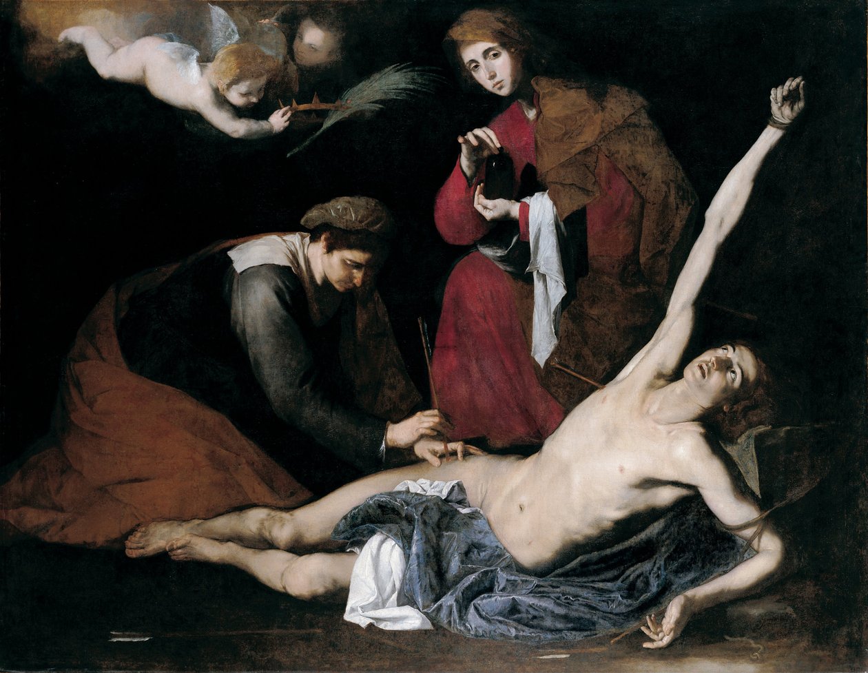 Der heilige Sebastian, von den heiligen Frauen gepflegt, um 1621 von Jose de Ribera