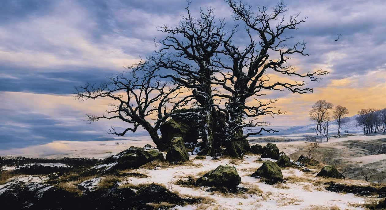 Megalith Grab im Winter (Panorama) von Josef Johann Michel