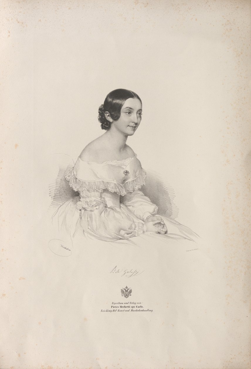 Porträt der Opernsängerin Rita Gabussi 1810-1891, 1840 von Josef Kriehuber
