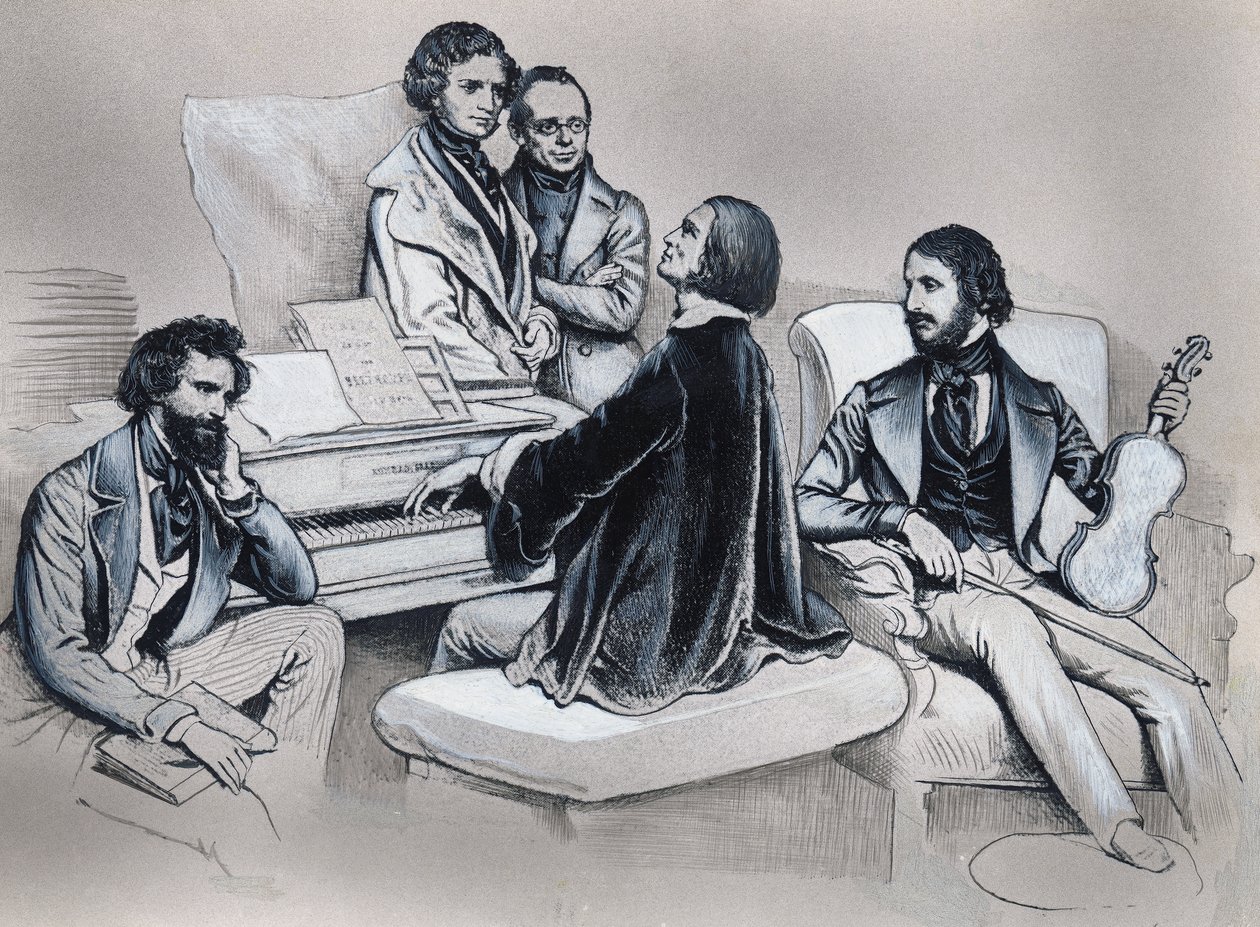 Zeichnung nach Lithografie von Josef Kriehuber (1800-1876) von Josef Nikolaus Kriehuber