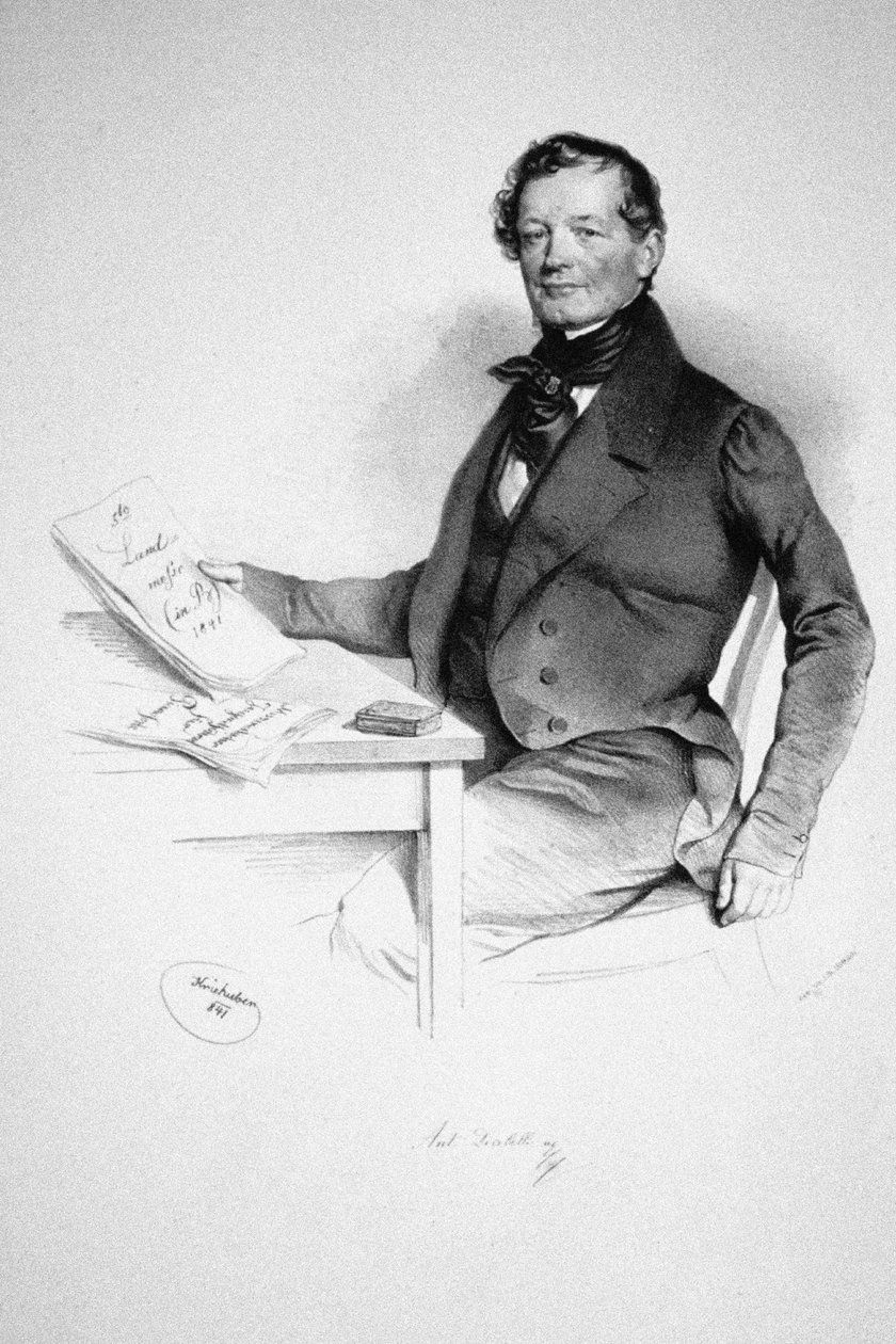 Porträt des Komponisten Anton Diabelli, 1781-1858, 1841 von Josef Nikolaus Kriehuber