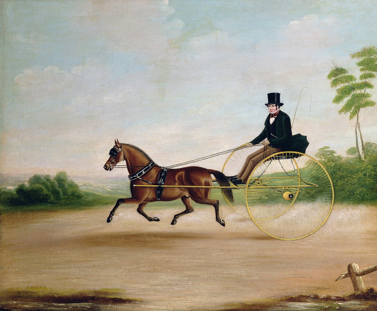 Studie eines Gentlemans in einer Kutsche von Joseph Clark