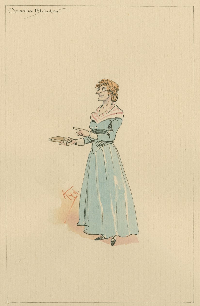 Miss Cornelia Blimber, ca. 1920er (Feder und Tinte mit Aquarell auf Papier) von Joseph Clayton Clarke