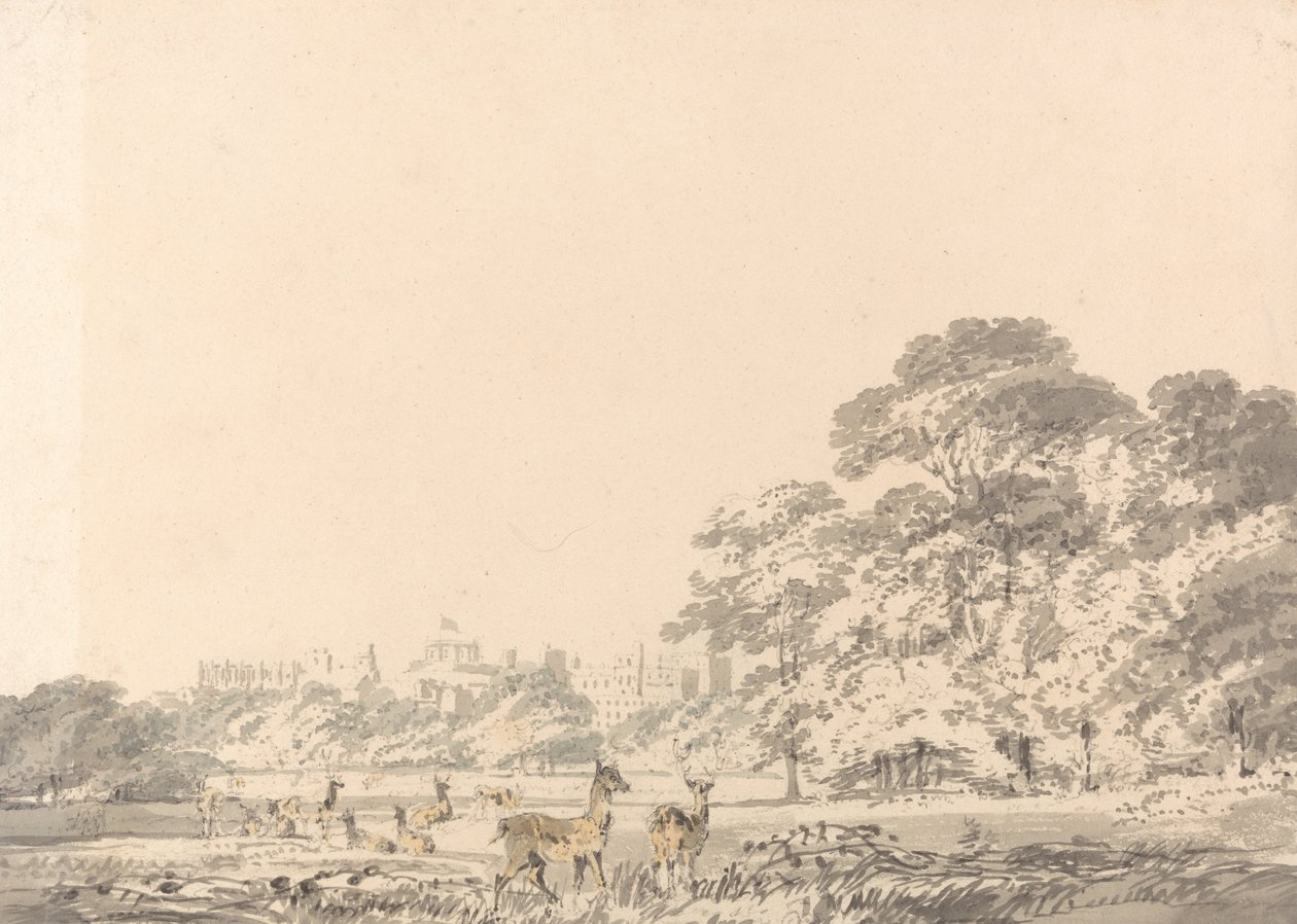Schloss Windsor und Park mit Hirschen von Joseph Mallord William Turner