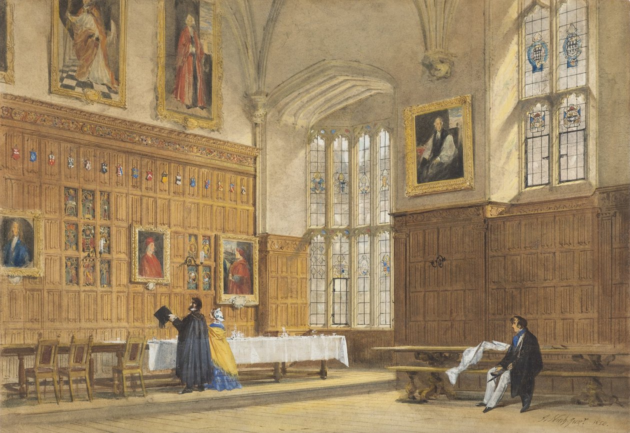 Ansicht des Speisesaals im Magdalen College, Oxford von Joseph Nash
