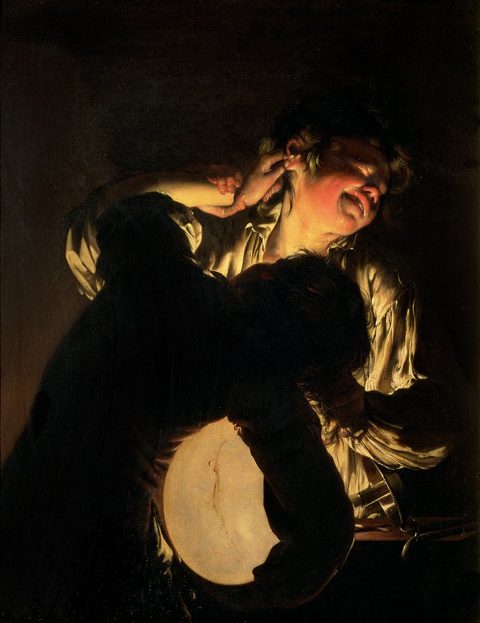 Zwei Jungen kämpfen um eine Blase, ca. 1767-70 von Joseph Wright of Derby