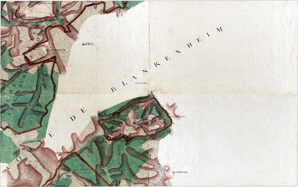 Karte von Kronenburg Dahlem von Joseph de Ferraris