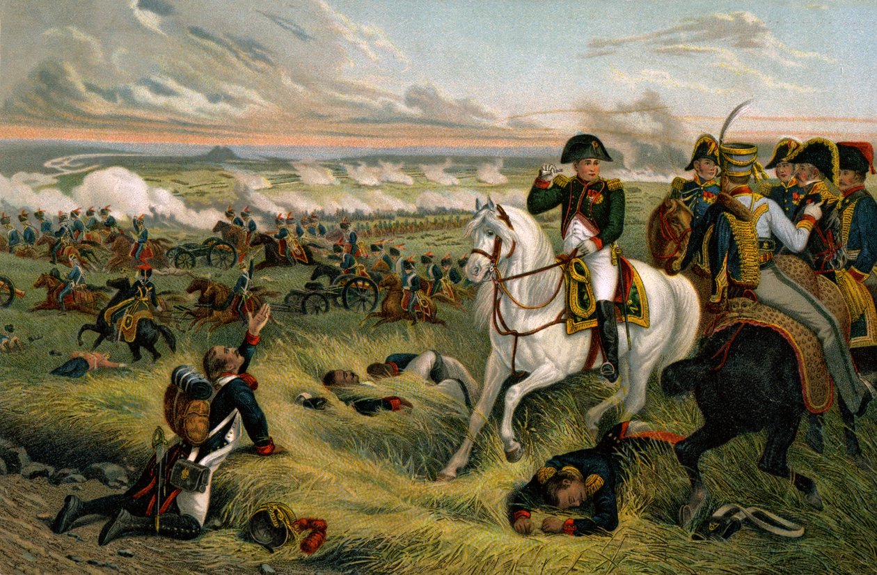 Geschichte. Frankreich. Erstes Französisches Kaiserreich. Napoleon I. in der Schlacht von Wagram von Joseph Louis Hippolyte (after) Bellange