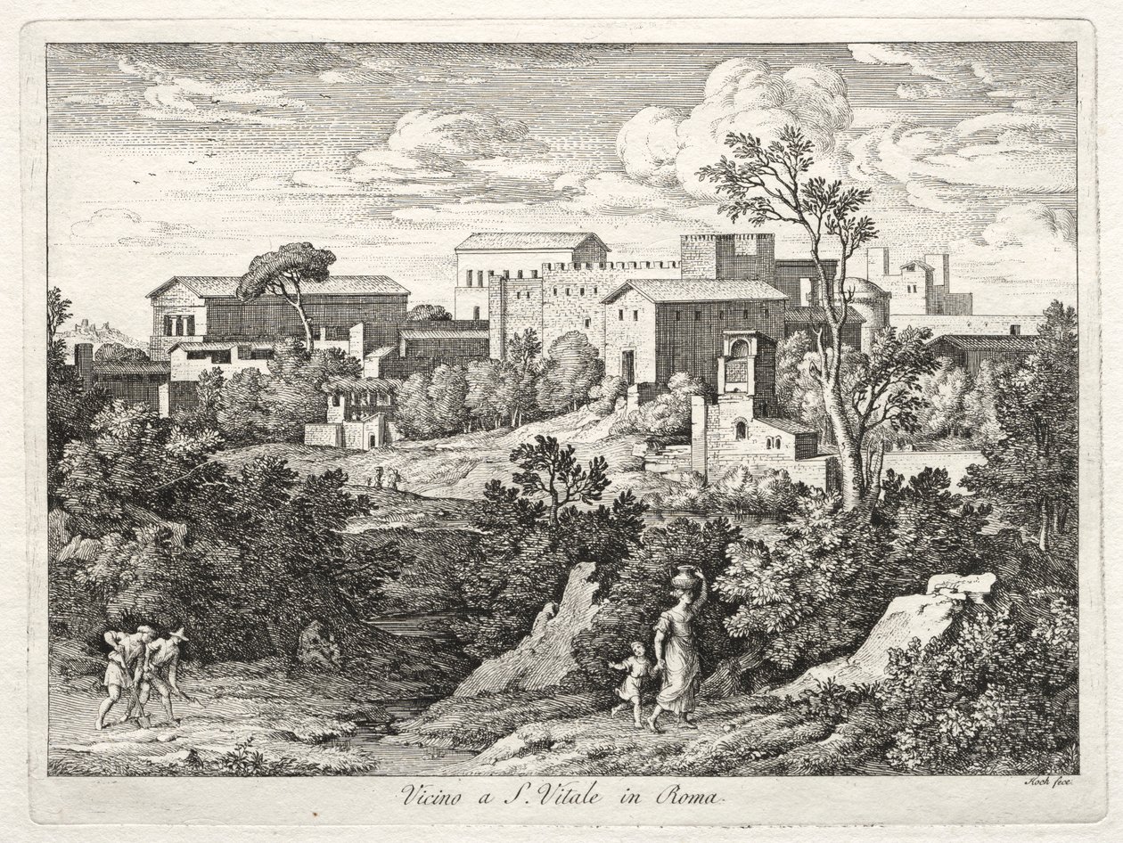 Ansicht von San Vitale, Rom, ca. 1810 von Joseph Anton Koch
