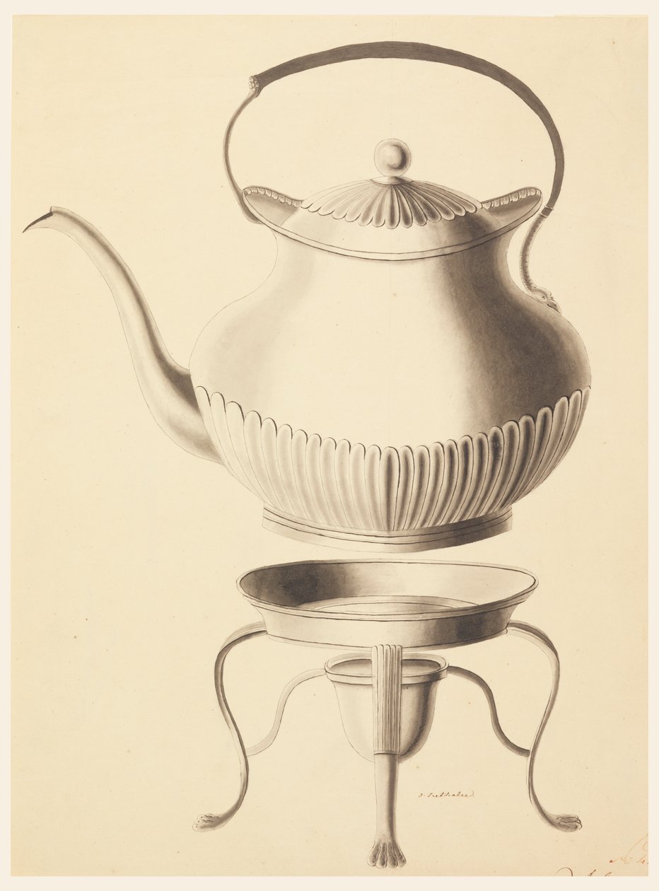 Entwurf für einen Wasserkessel mit Ständer von Joseph Anton Seethaler Ii
