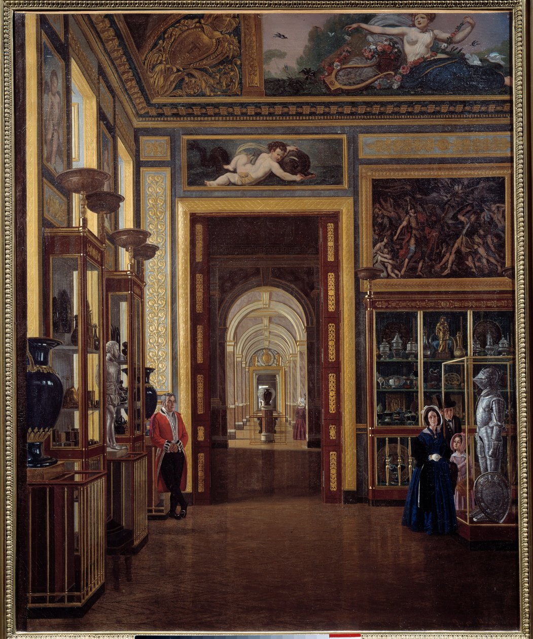 Der Schmucksaal im Louvre und die Enfilade der Säle Charles X. von Joseph Auguste