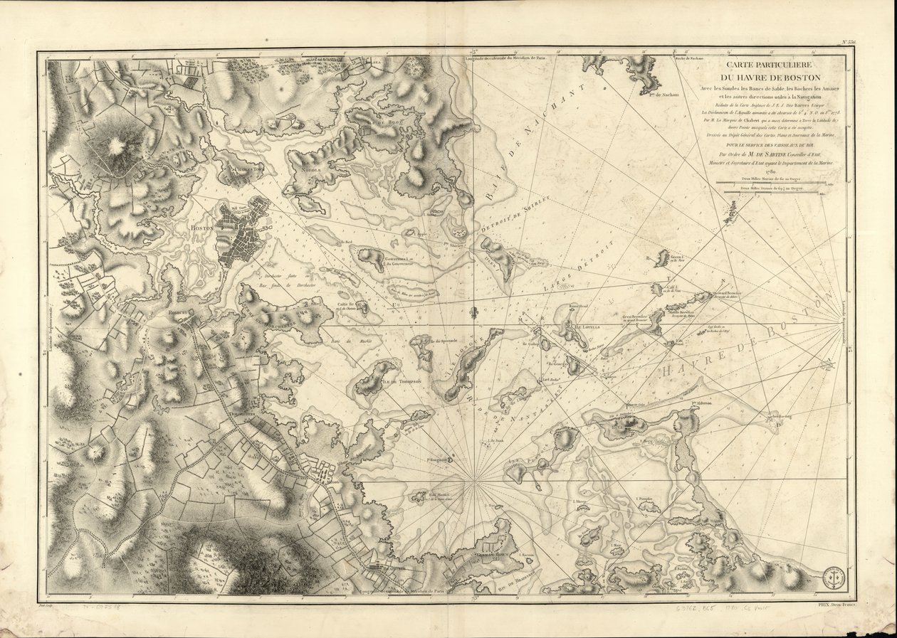 Besondere Karte des Hafens von Boston von Joseph Bernard; Des Barres Chabert
