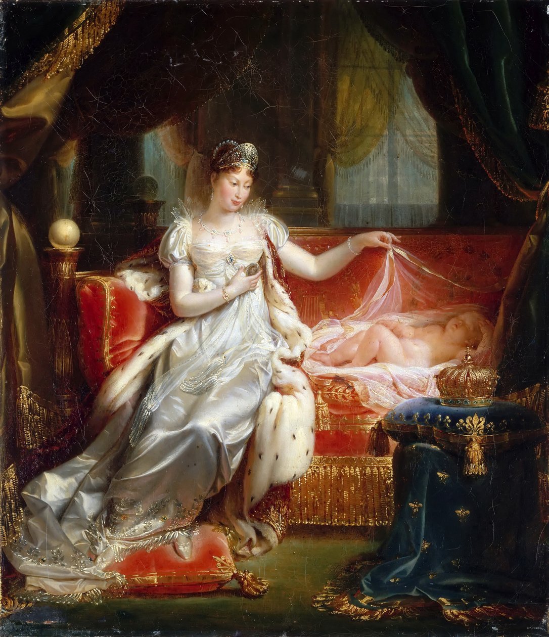 Kaiserin Marie-Louise mit dem schlafenden König von Rom von Joseph Boniface Franque