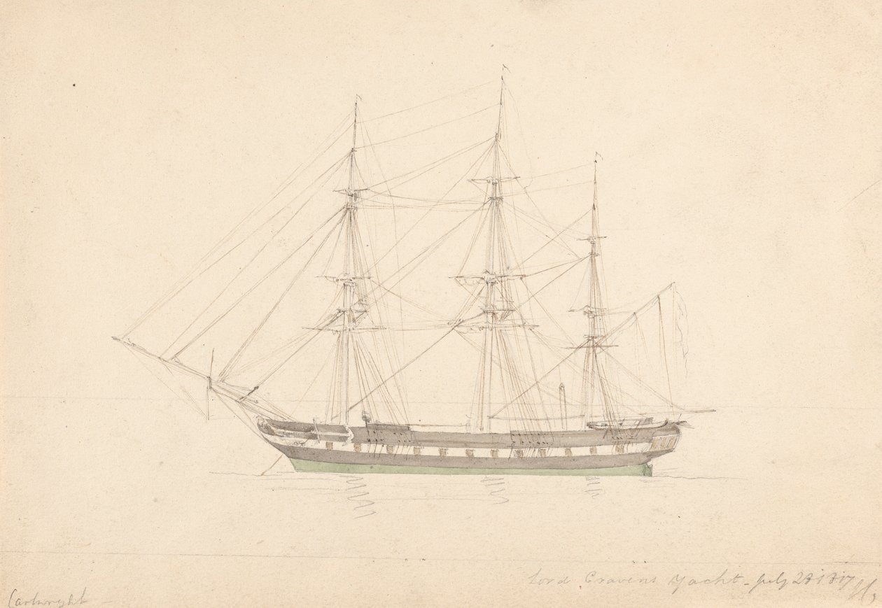 Lord Cravens Yacht, 23. Juli 1817 von Joseph Cartwright
