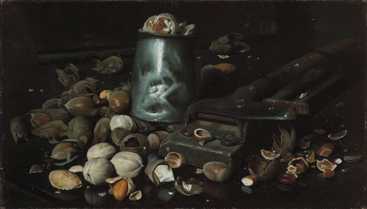 Stillleben mit Blechdose und Nüssen von Joseph Decker