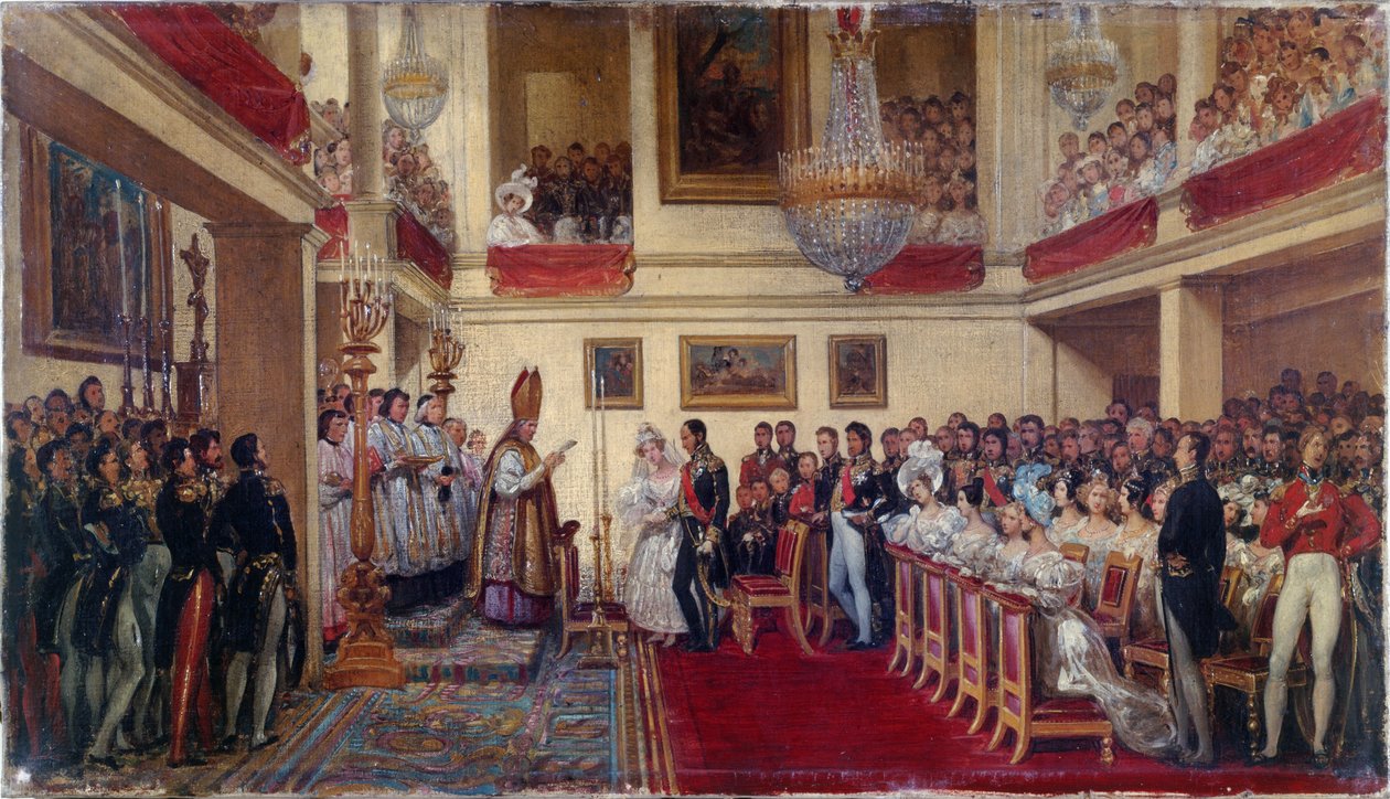 Die Hochzeit von König Leopold I. mit der Prinzessin von Orléans, zwischen 1833 und 1837 von Joseph Desire Court