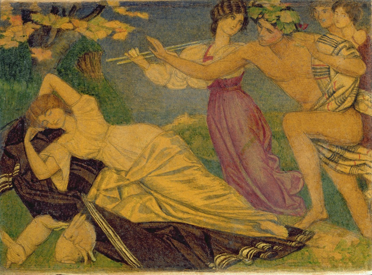 Studie für Bacchus und Ariadne von Joseph Edward Southall