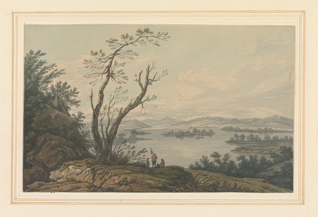 Blick über Windermere zur Großen Insel von Joseph Farington