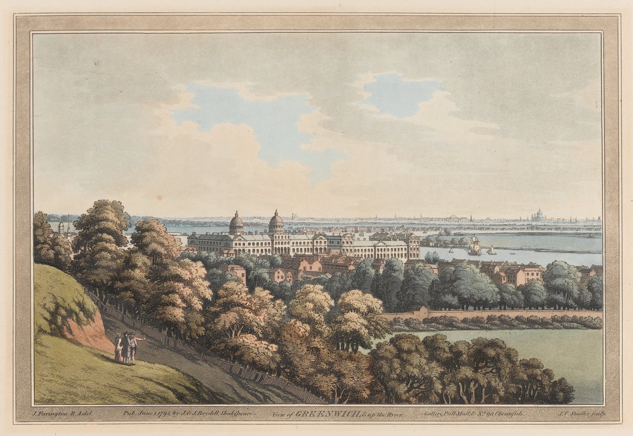 Blick auf Greenwich und den Fluss hinauf von Joseph Farington