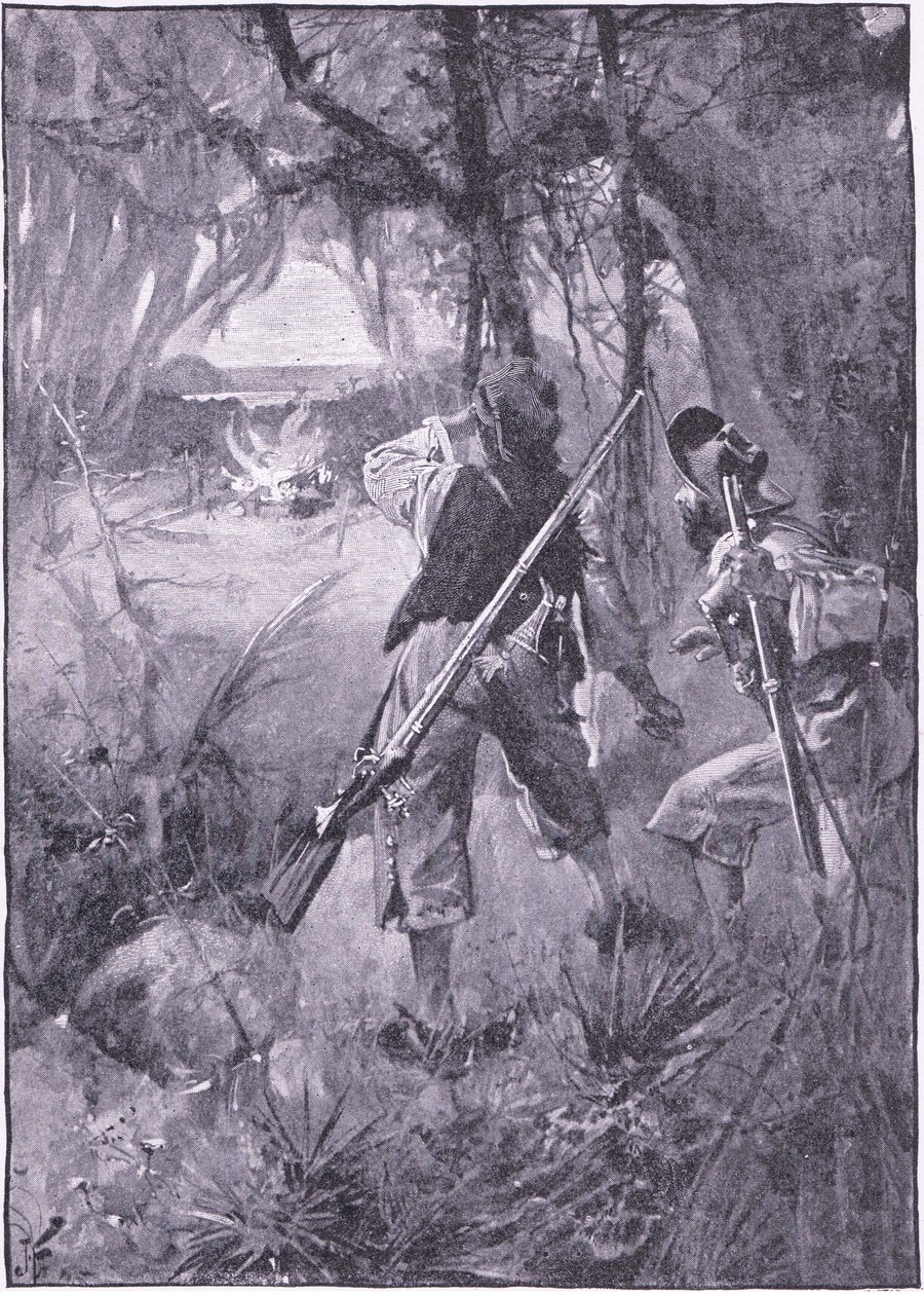 Alle ihre Hütten und Haushaltsgegenstände brannten zusammen (Lithografie) von Joseph Finnemore