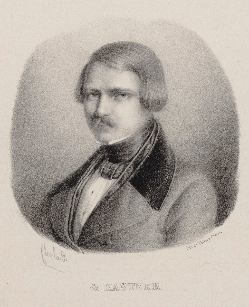 Porträt des Komponisten Jean-Georges Kastner 1810-1867 von Joseph Frédéric Flaxland