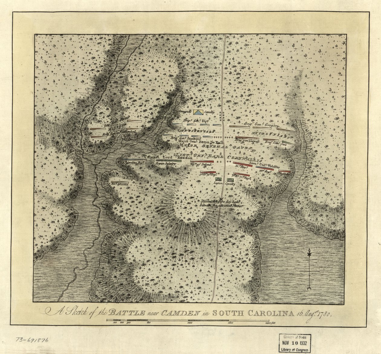 Schlacht bei Camden in South Carolina von Joseph Frederick Wallet DesBarres