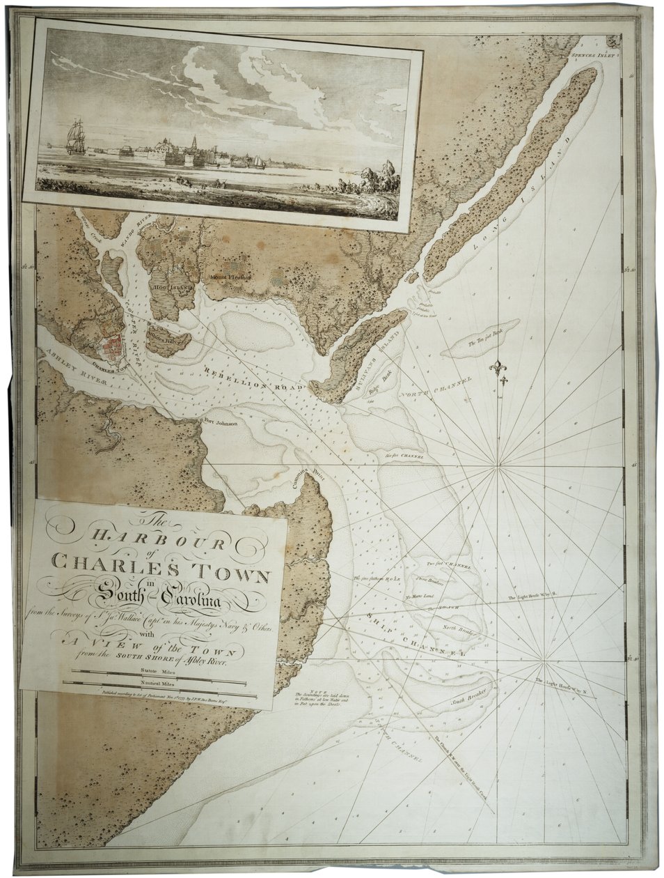 Der Hafen von Charlestown [Charleston] in South Carolina, 1780 von Joseph Frederick Wallet DesBarres