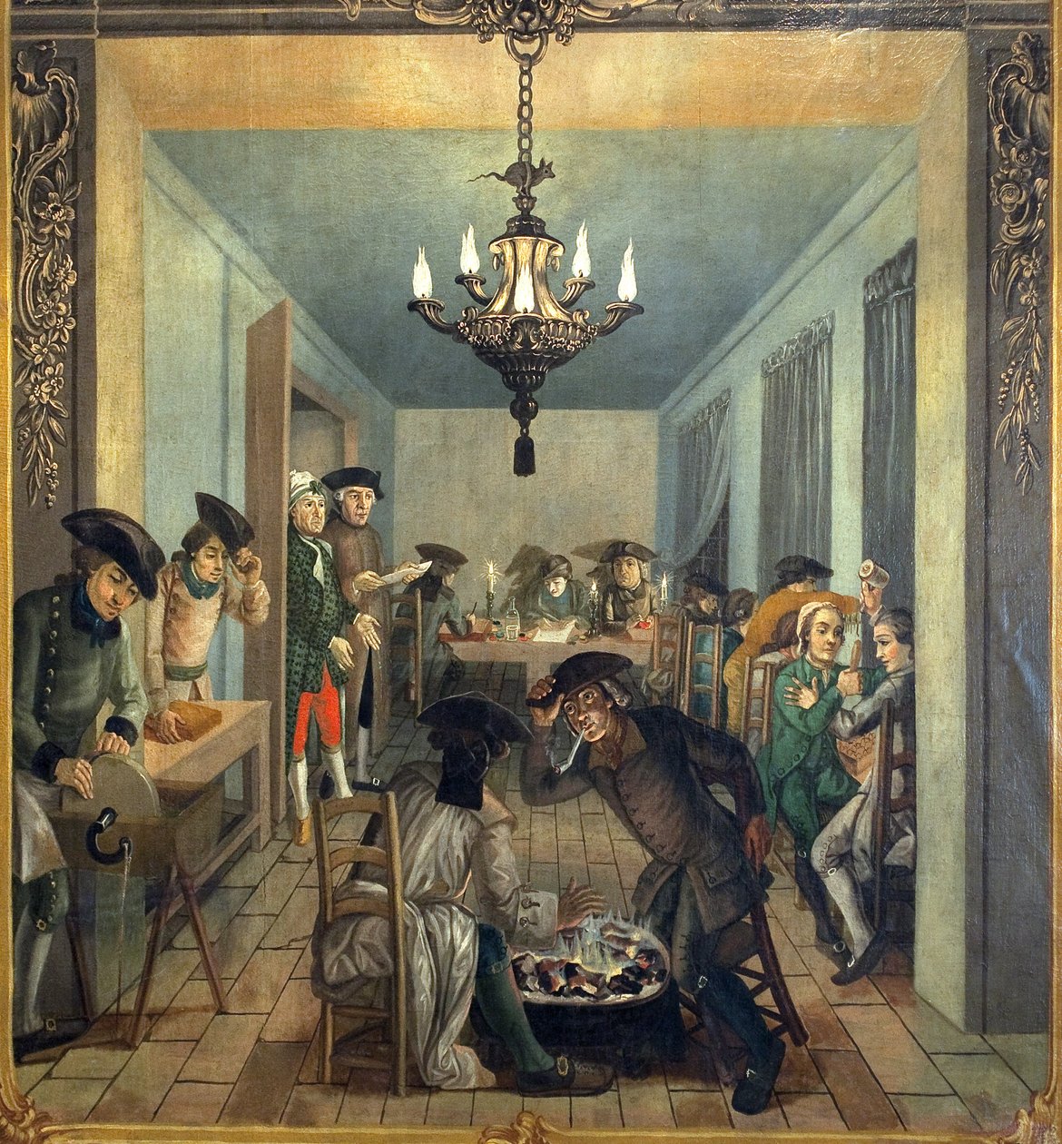 Gravierwerkstatt bei Nacht von Joseph Gabriel Rossetti