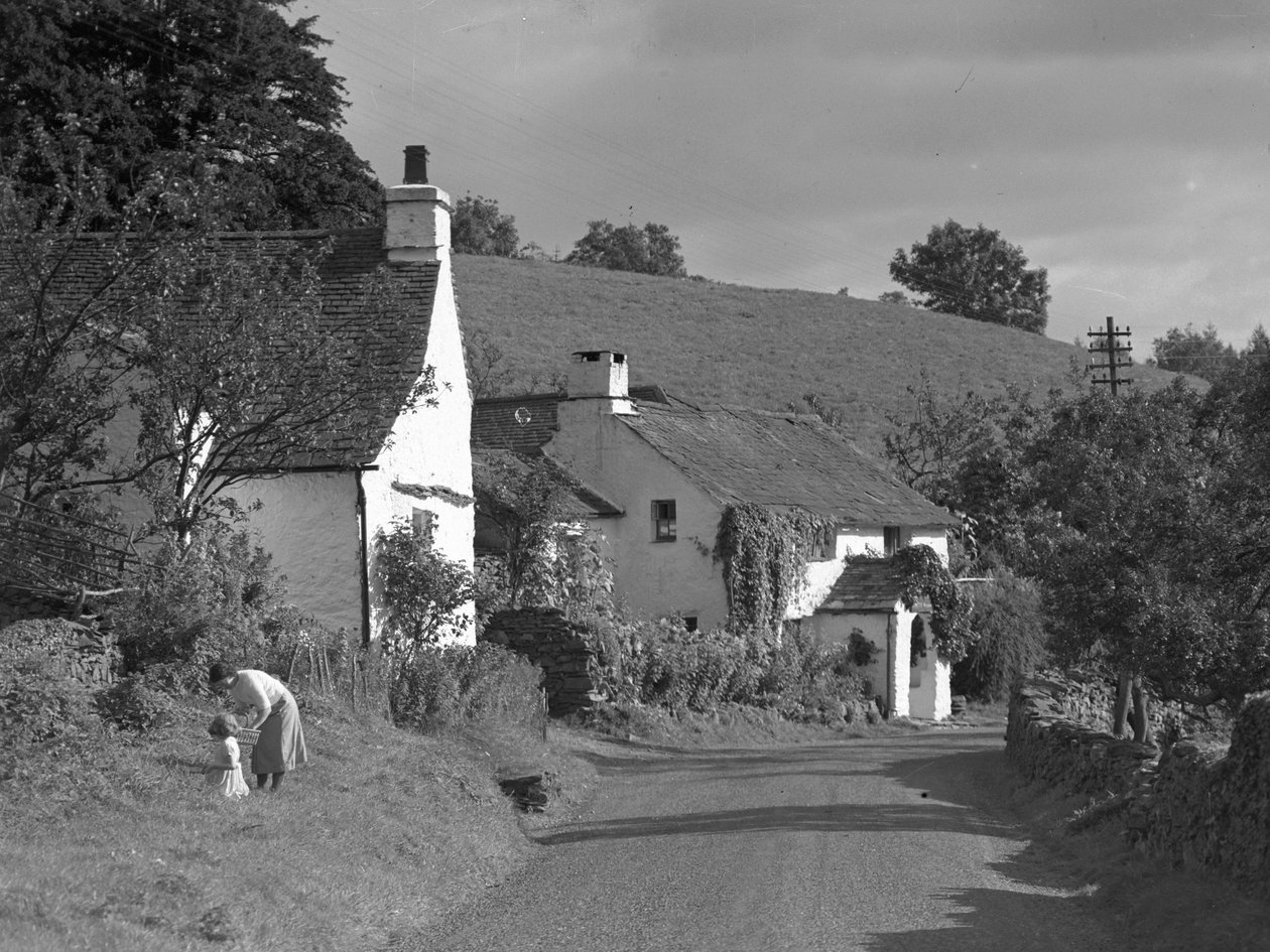Lyth Valley Straße nach Süden mit Cottages in Winster von Joseph Hardman