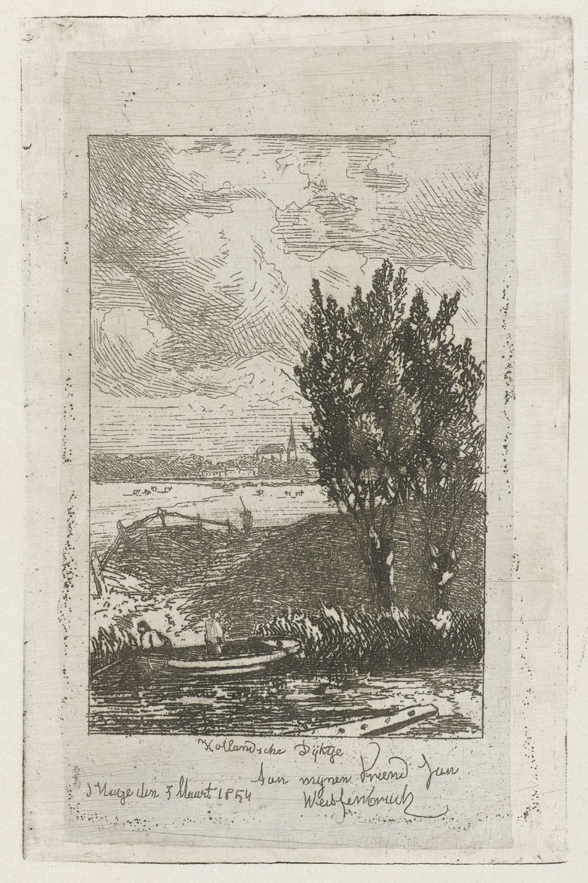 Weidelandschaft mit Graben von Joseph Hartogensis