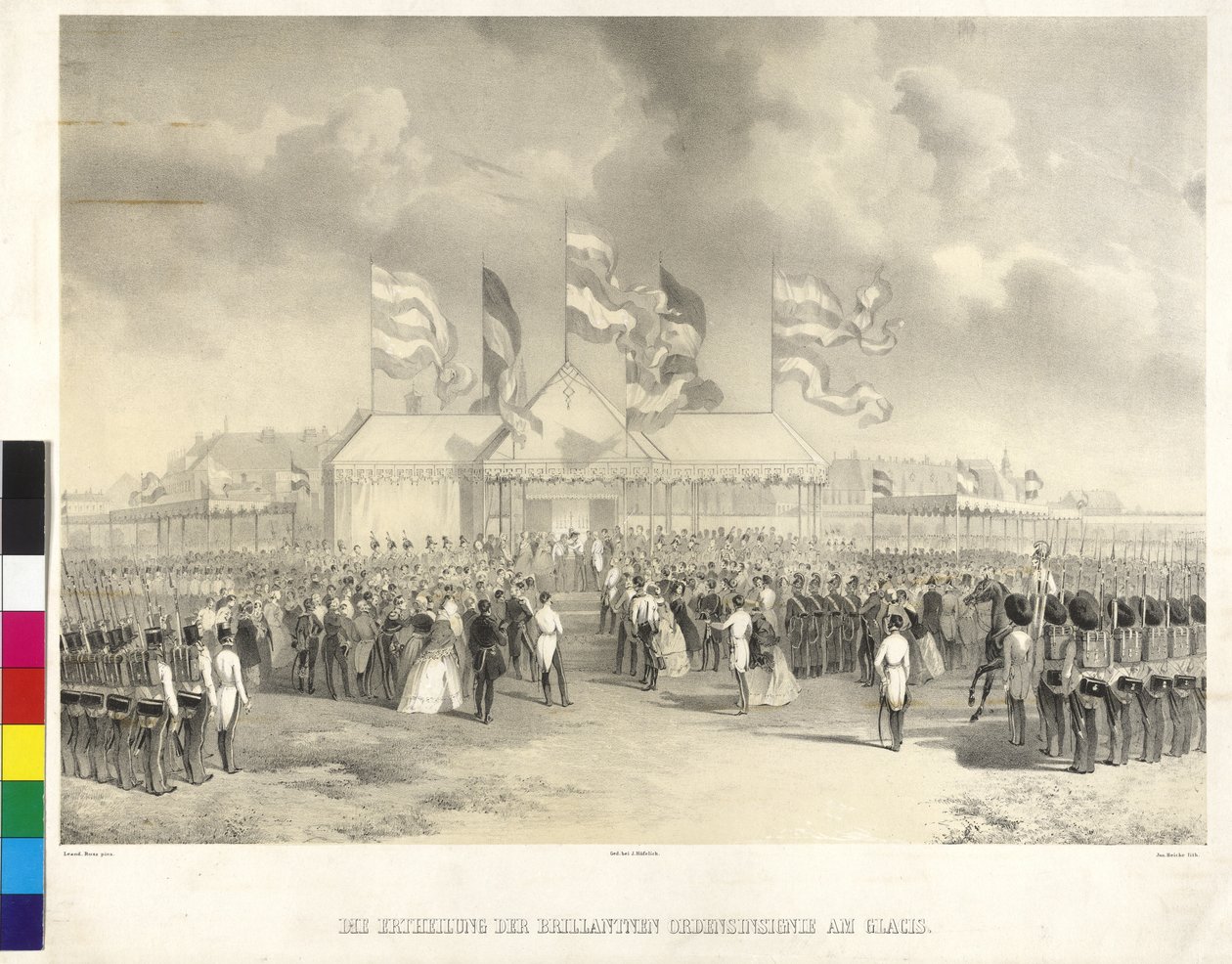Ausgabe der brillanten Insignien des Ordens am Glacis von Joseph Heicke