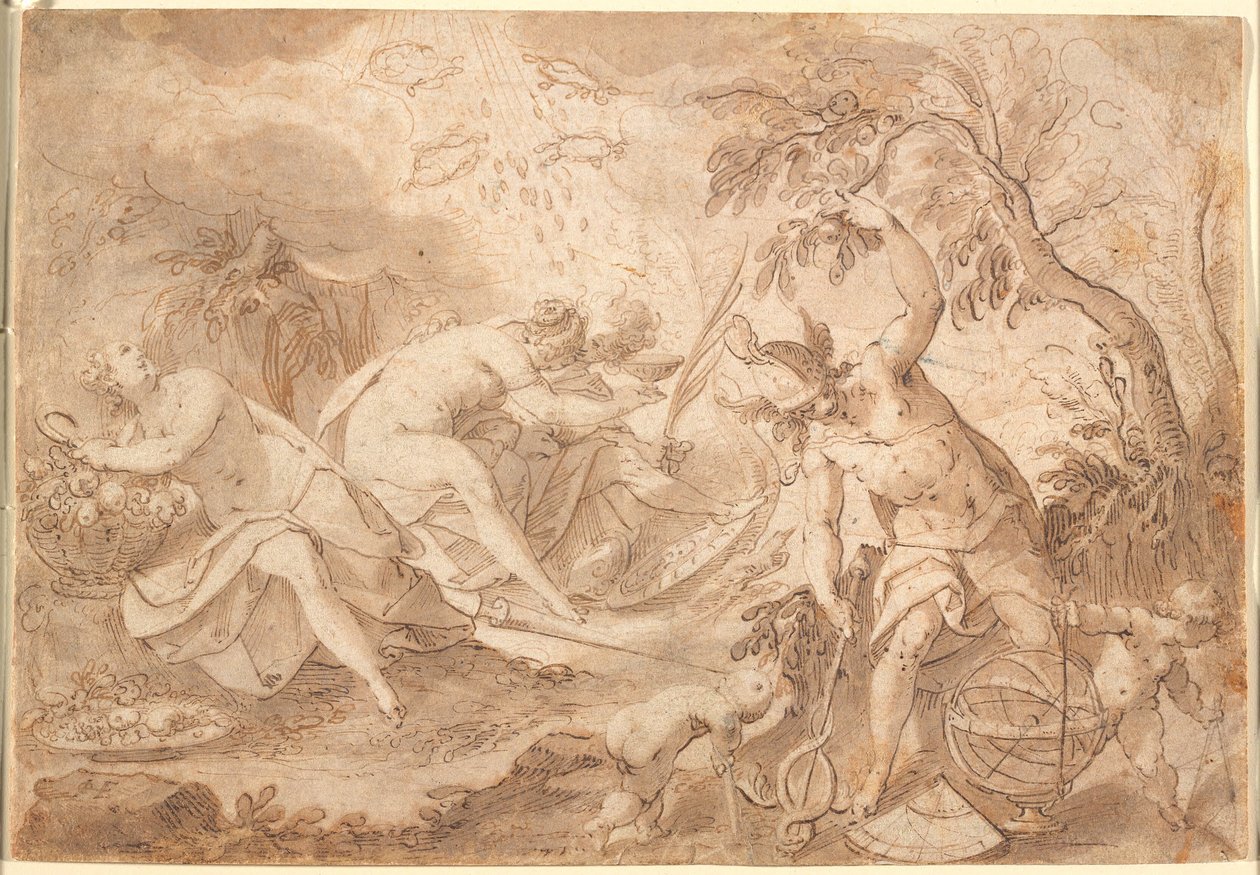 Verschiedene Götter und Göttinnen: Ceres, Venus, Mars und Merkur von Joseph Heintz d.Æ.