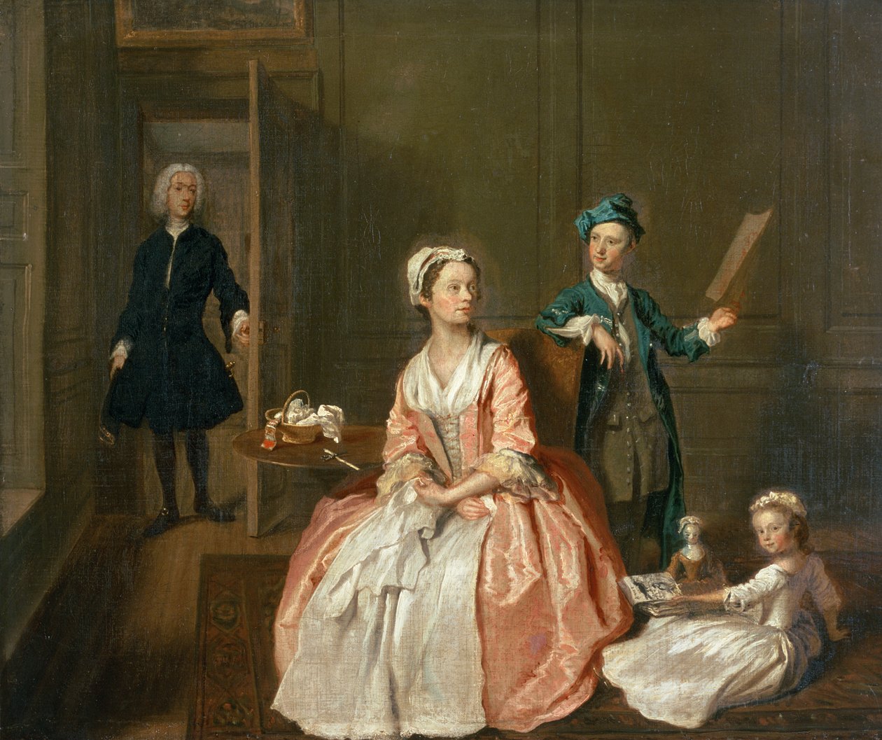Konversationsstück, wahrscheinlich die Familie des Künstlers, um 1732-5 von Joseph Highmore