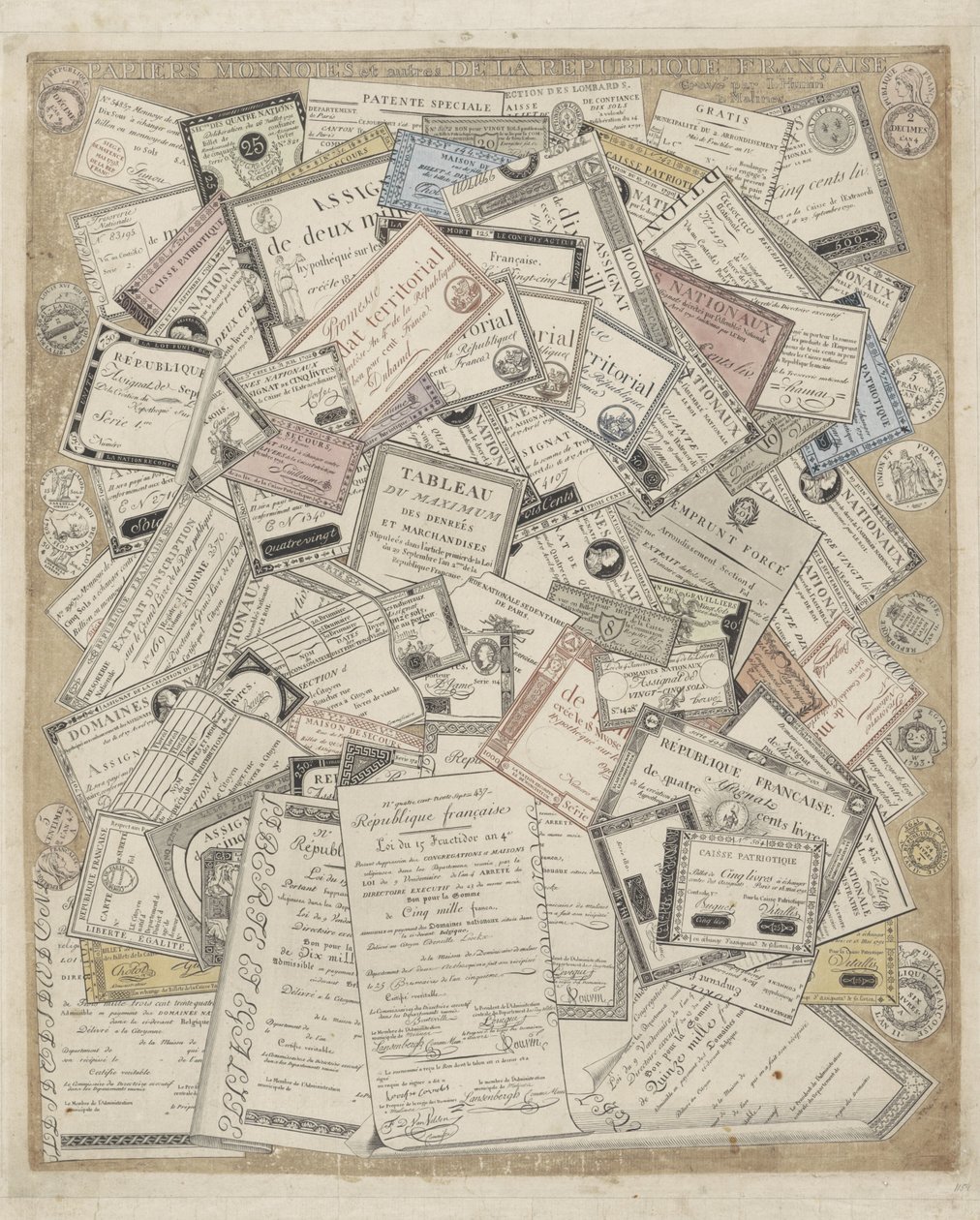 Französisches Papiergeld von Joseph Hunin