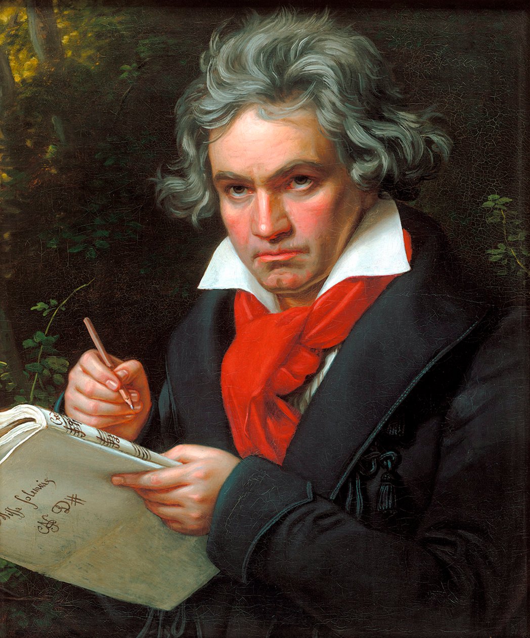 Porträt Ludwig van Beethoven beim Komponieren der Missa Solemnis, 1820 von Joseph Carl Stieler