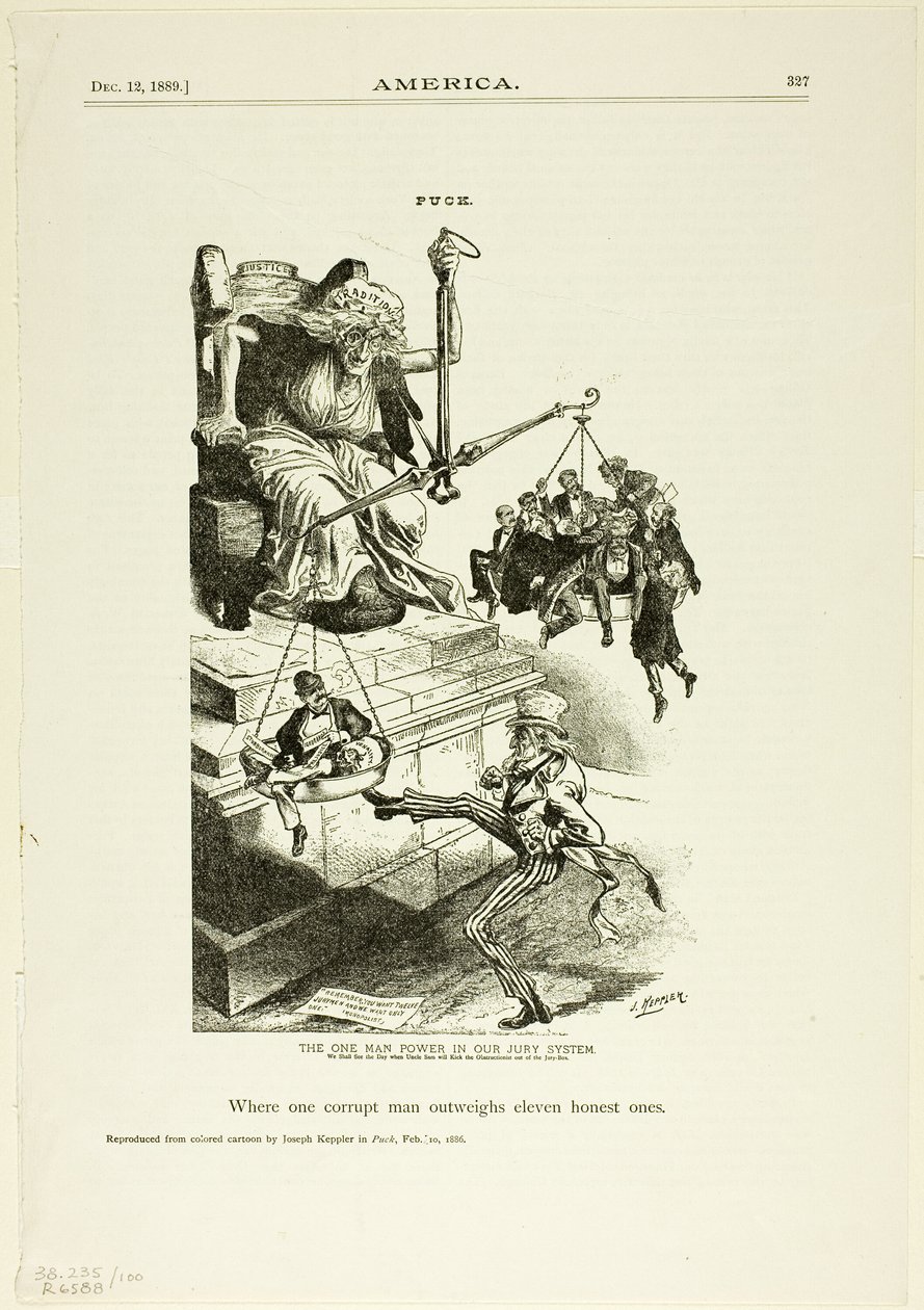 Die Macht eines Mannes in unserem Jury-System, aus Puck von Joseph Keppler