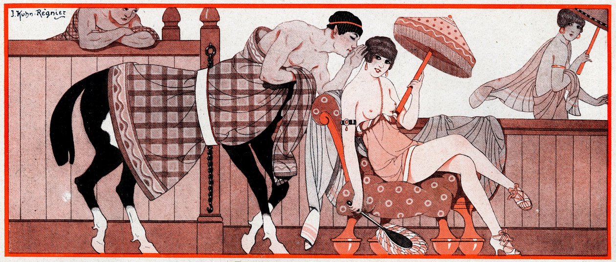 Was war, in der olympischen Periode, Le Prix de Diane - Der Tipp der Jockeys - Illustration aus la Vie Parisienne, 1927 von Joseph Kuhn Regnier