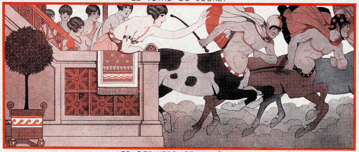 Was war, in der olympischen Periode, Le Prix de Diane - Die letzten hundert Meter - Illustration aus la Vie Parisienne, 1927 von Joseph Kuhn Regnier