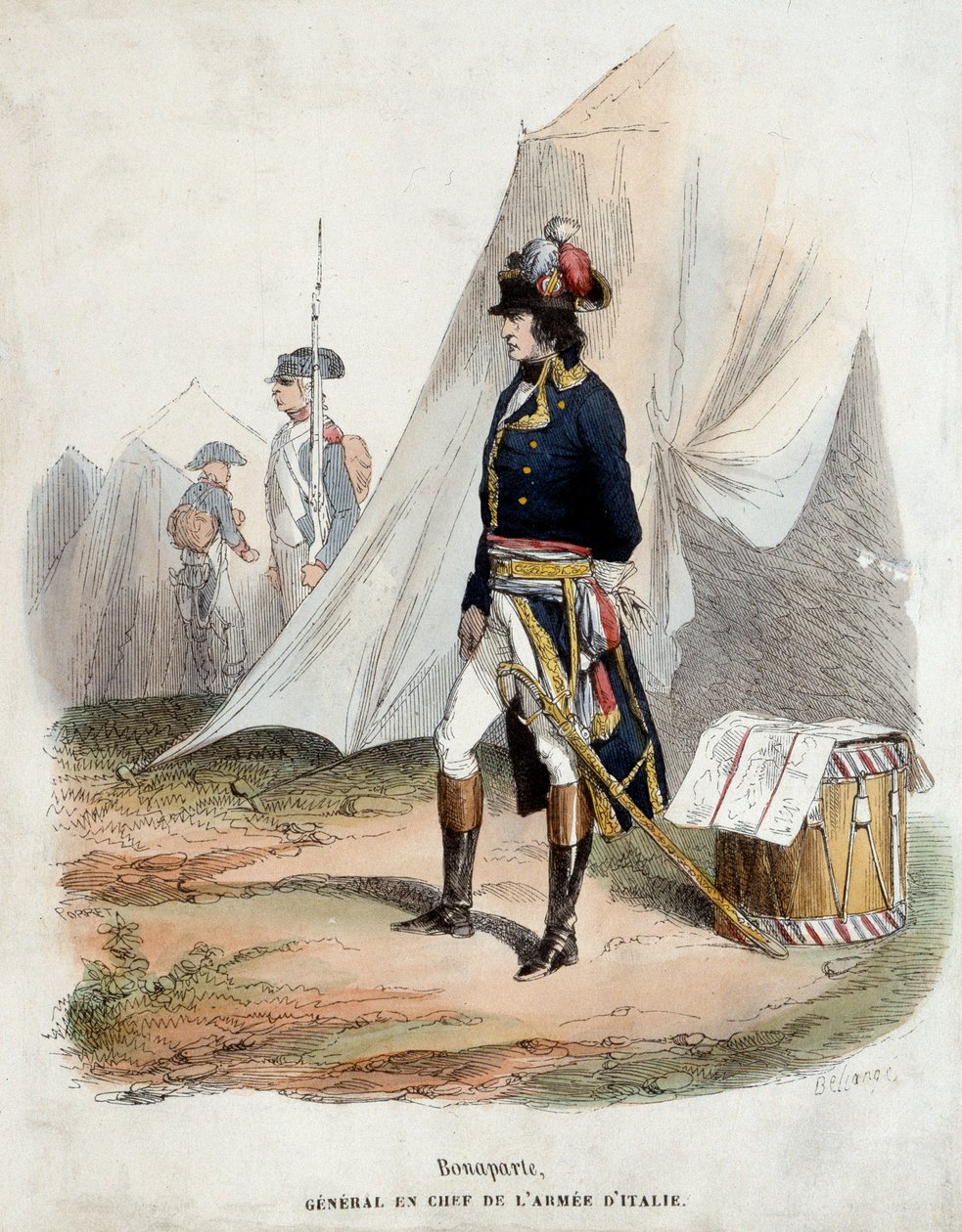 Porträt von Bonaparte (1769-1821) Generaloberst der Armee von Italien von Joseph Louis Hippolyte Bellange
