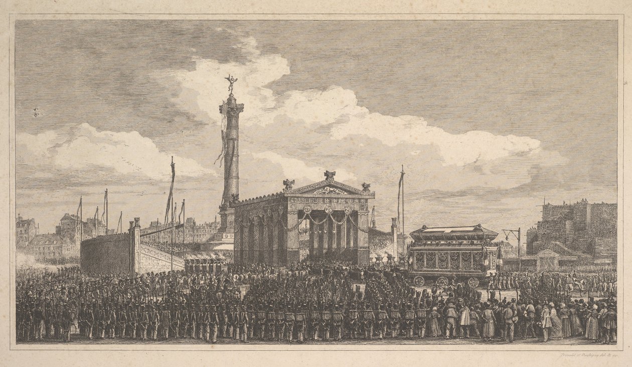 Zeremonie der Einweihung der Julisäule, 1840, 1840 von Joseph Louis Trimolet