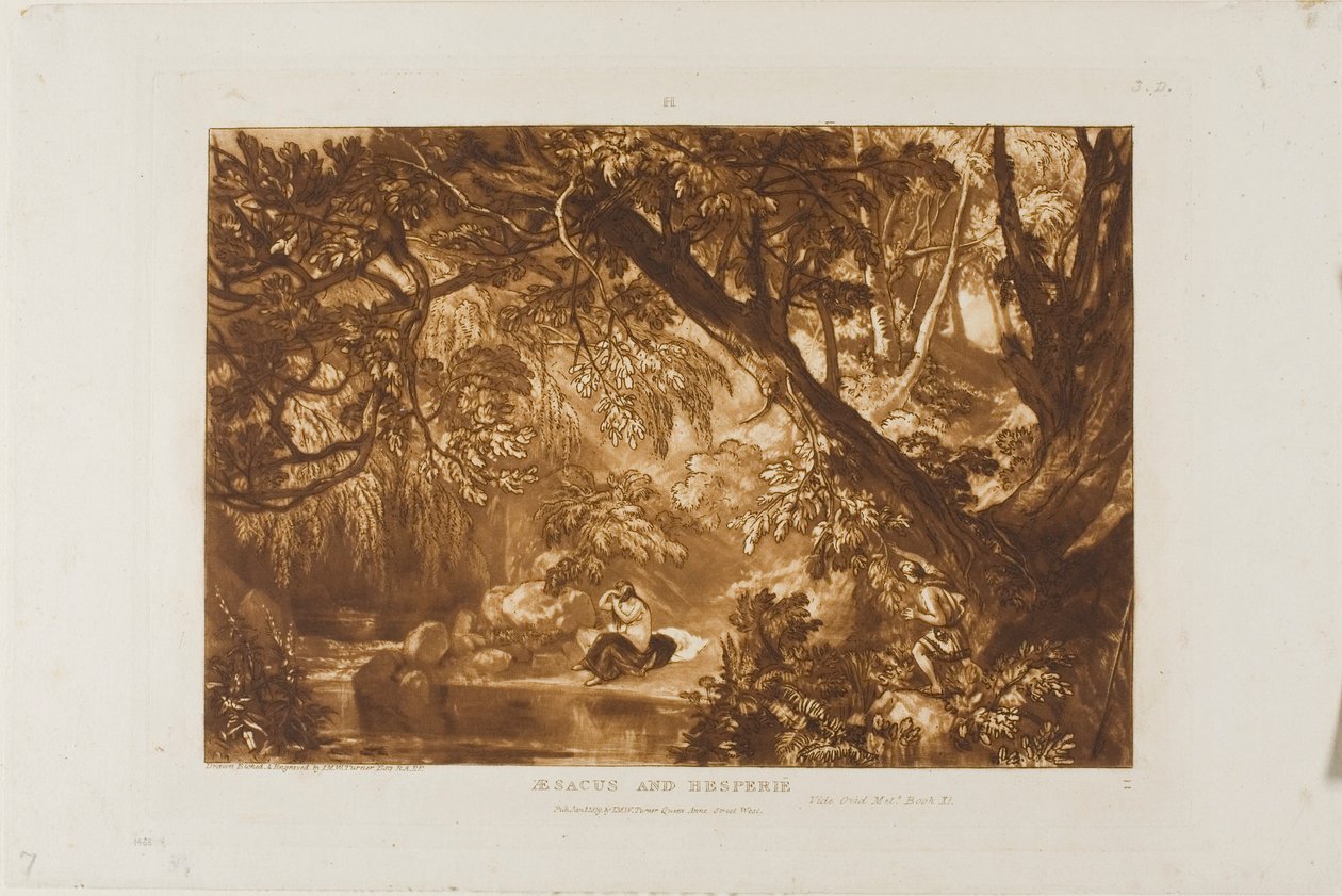 Aesacus und Hesperie, Platte 66 aus Liber Studiorum von Joseph Mallord William Turner