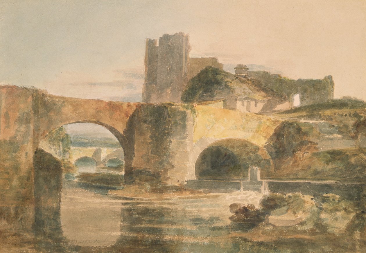 Brecon Bridge und Castle, ca. 1795 von Joseph Mallord William Turner