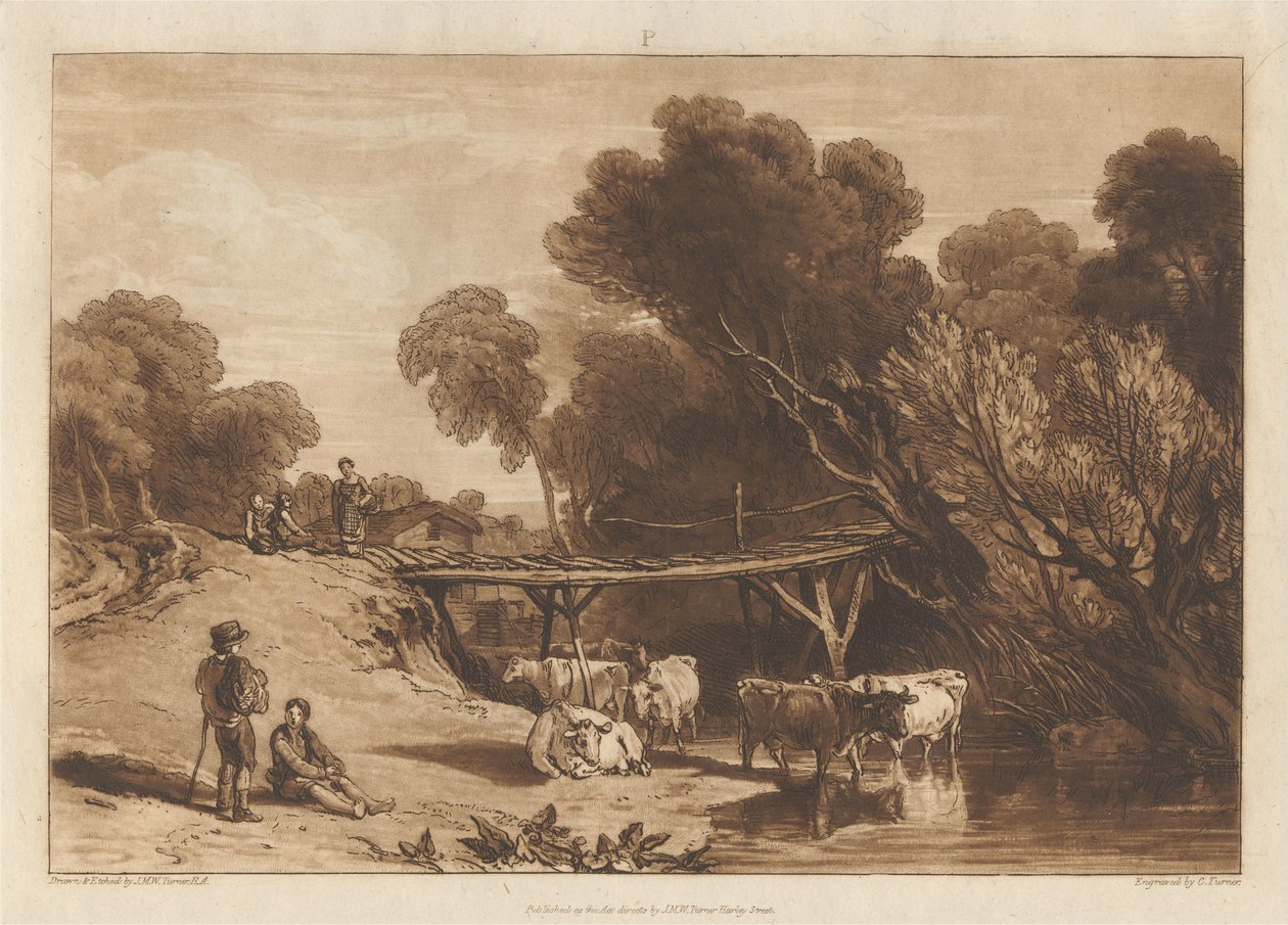 Brücke und Kühe von Joseph Mallord William Turner