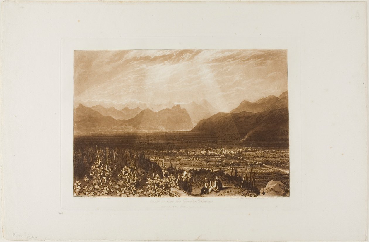 Alpenkette von Grenoble nach Chamberi, Platte 49 aus Liber Studiorum von Joseph Mallord William Turner