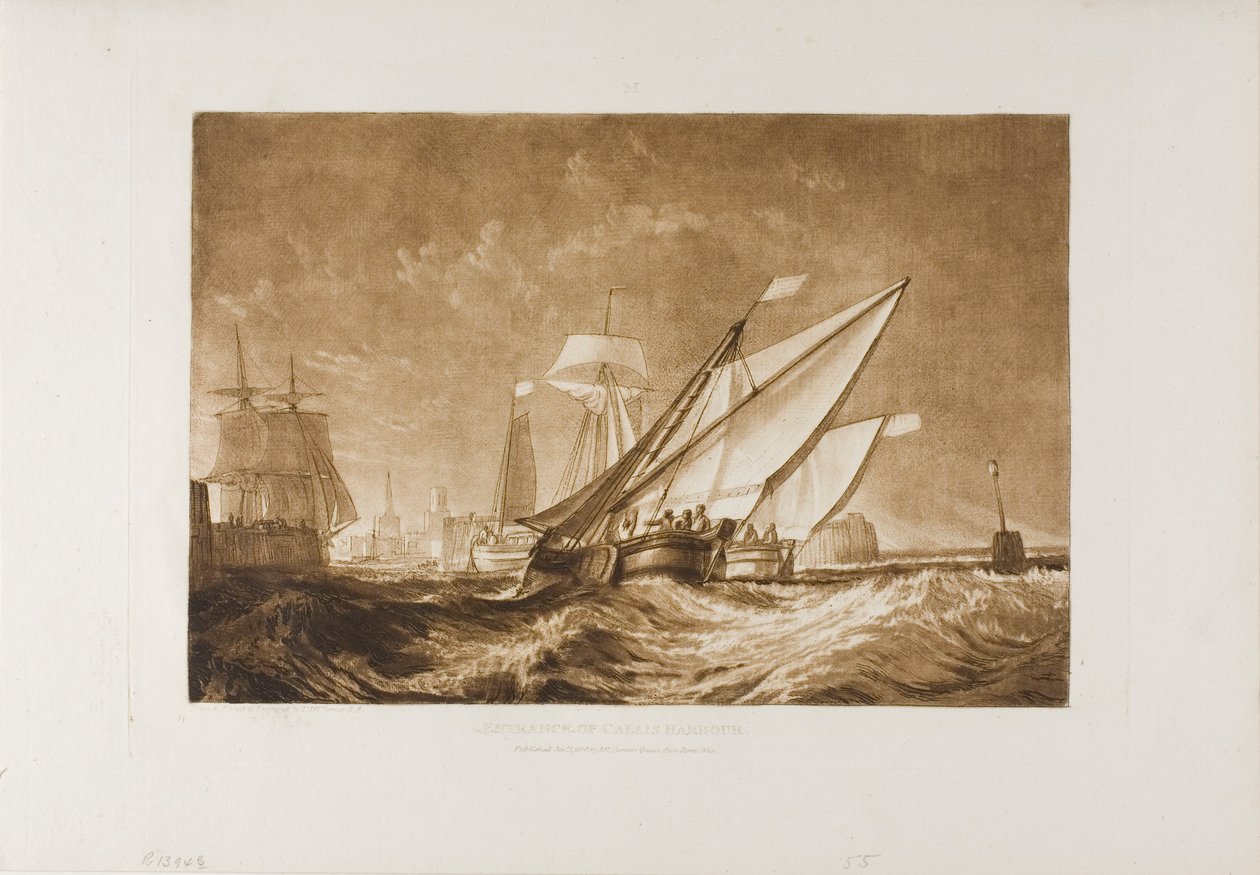 Eingang zum Hafen von Calais, Platte 55 aus Liber Studiorum von Joseph Mallord William Turner