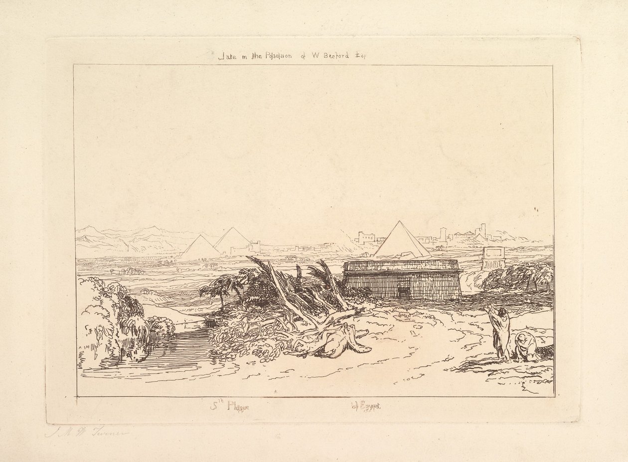 Fünfte Plage Ägyptens Liber Studiorum, Teil III, Tafel 16, 1808 von Joseph Mallord William Turner